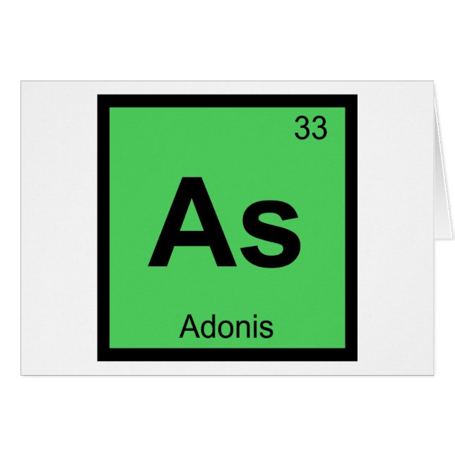 As - Adonis Greek Chemistry Periodic Table Symbol (Voorkant Horizontaal)