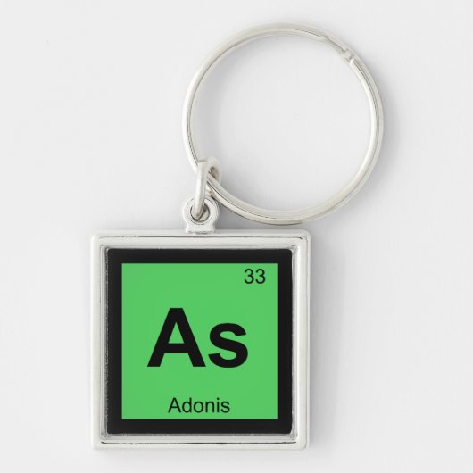 As - Adonis Greek Chemistry Periodic Table Symbol Sleutelhanger (Voorkant)