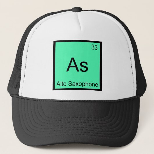 As - Altsaxofoon Grappige Chemie Elementsymbool Trucker Pet (Voorkant)