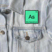 As - Altsaxofoon Grappige Chemie Elementsymbool Vierkante Button 5,1 Cm (In situ)