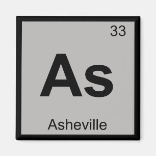 As - Asheville North Carolina Chemistry Symbol Magneet