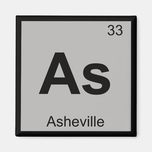 As - Asheville North Carolina Chemistry Symbol Magneet (Voorkant)