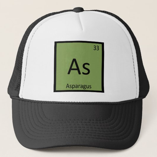As - Asparagus Vegetable Chemistry Periodic Table Trucker Pet (Voorkant)
