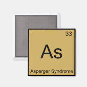 As - Asperger Syndroom Grappige Chemie Element Tee Magneet (Voorkant / Achterkant)