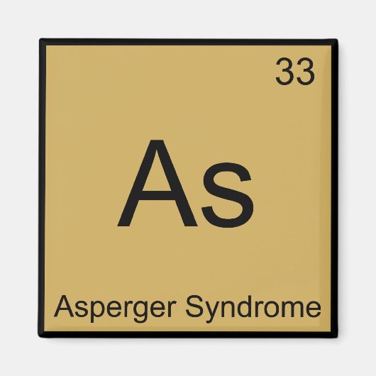 As - Asperger Syndroom Grappige Chemie Element Tee Magneet (Voorkant)