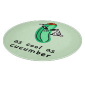 As Cool As Cucumber – Ronde glazen snijplank (Hoek)