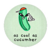 As Cool As Cucumber – Ronde glazen snijplank (Voorkant)