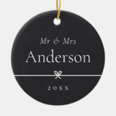 As | Eenvoudige minimale boog bruiloft foto Keramisch Ornament (Voorkant)