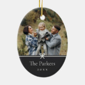 As | Eenvoudige minimale boog foto Keramisch Ornament (Achterkant)