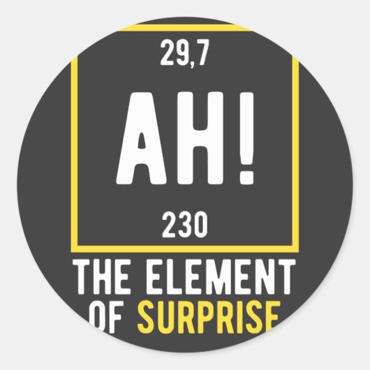 As Element of Surprise Ronde Sticker (Voorkant)