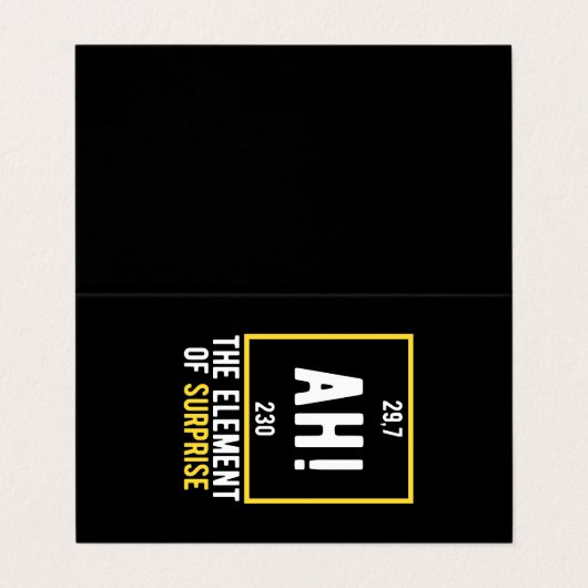 As Element of Surprise Visitekaartje (Buitenkant ongevouwen)