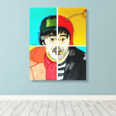 As faces de Chespirito Canvas Afdruk (Insitu (Houten vloer))