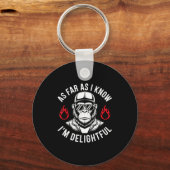 As Far As I Know I'm Delightful Funny Monkey Quote Sleutelhanger (Voorkant)