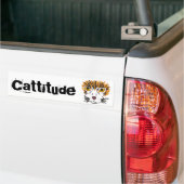 AS- Funny Cat Cartoon Cattitude Bumpersticker (Op Truck)