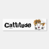 AS- Funny Cat Cartoon Cattitude Bumpersticker (Voorkant)