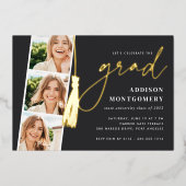 As | Goudtassel Fotostrips Folie Uitnodiging (Voorkant)