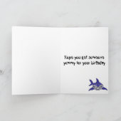 AS- Hilarische Grinning Shark Cartoon Kaart (Binnen)