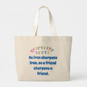 As Iron Sharpens Iron - Friendship Quote Grote Tote Bag (Achterkant)