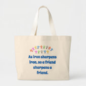 As Iron Sharpens Iron - Friendship Quote Grote Tote Bag (Voorkant)