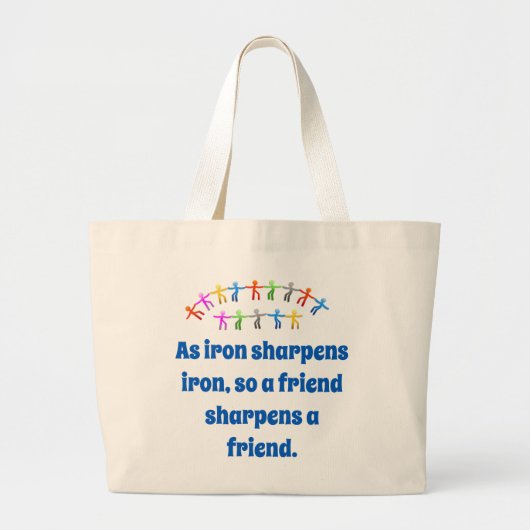As Iron Sharpens Iron - Friendship Quote Grote Tote Bag (Voorkant)