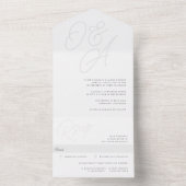 As | Manuscript Watermark Monogram Weddenschap All In One Uitnodiging (Binnen)