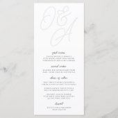 As | Manuscript Watermark Monogram Weddenschap Menu (Voorkant)
