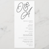 As | Manuscript Watermark Monogram Weddenschap Programmakaart (Voorkant)