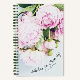 As naar Schoonheid Jesaja 61:3 Pioenrozen Bloemend Notitieboek
