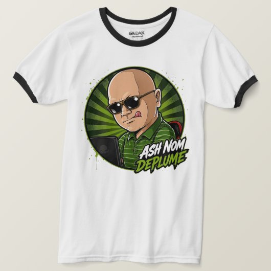 As Nom DePlume Ringer T-shirt (Design voorkant)