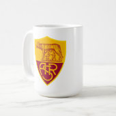 AS Roma Shield Vinyl Sticker – Maroon & Gold Footb Koffiemok (Voorkant links)