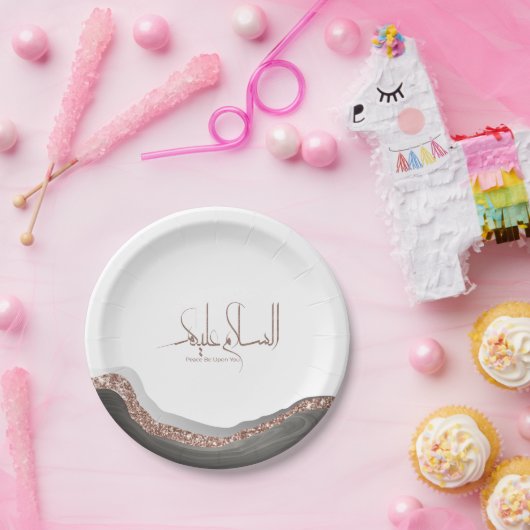 As-salamu Alaykum arabische kalligrafie, moderne i Papieren Bordje (Feest)