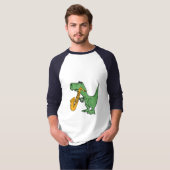 AS-Saxophone die T-Rex Dinosaur Shirt speelt (Voorkant volledig)
