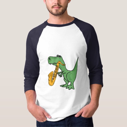 AS-Saxophone die T-Rex Dinosaur Shirt speelt (Voorkant)