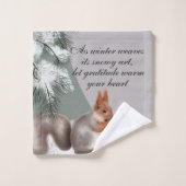 As winter weaves its snowy art, let gratitude warm bad handdoek (Wasdoekje)