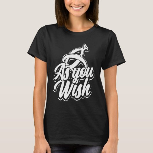 As you wish  Bride and groom wedding ring and knot T-shirt (Voorkant)