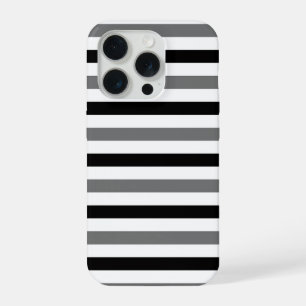 As zwart-wit strepen ontwerp iPhone 15 pro case