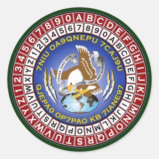 ASA Cijferwiel 1 Ronde Sticker (Voorkant)