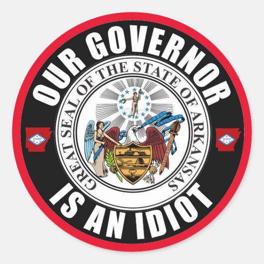 Asa Hutchinson is een idioot Ronde Sticker (Voorkant)