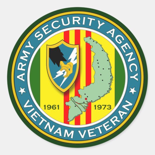 ASA Vietnam Veteraan Ronde Sticker (Voorkant)