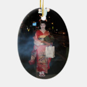 Asakusa Geisha Neo Tokio Keramisch Ornament (Achterkant)