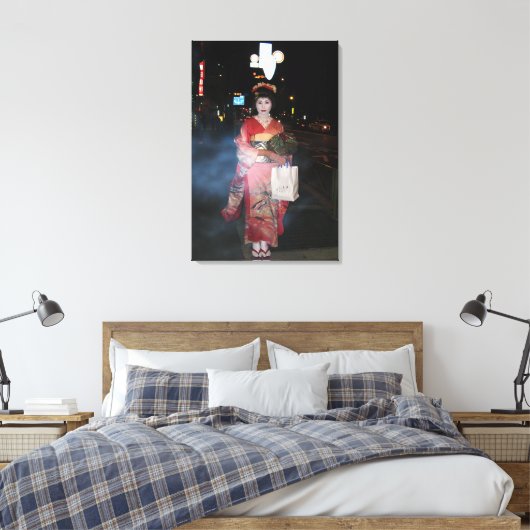 Asakusa Geisha Neo Tokyo Canvas Afdruk (Insitu (Slaapkamer))