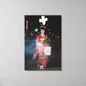 Asakusa Geisha Neo Tokyo Canvas Afdruk (Voorkant)
