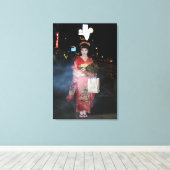 Asakusa Geisha Neo Tokyo Canvas Afdruk (Insitu (Houten vloer))