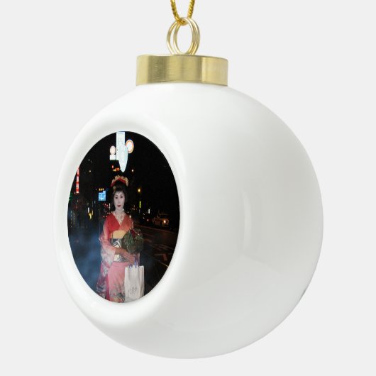 Asakusa Geisha Neo Tokyo Keramische Bal Ornament (Rechts)