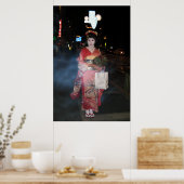 Asakusa Geisha Neo Tokyo Poster (Keuken)