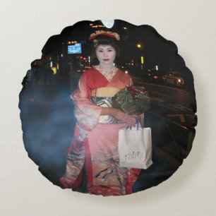 Asakusa Geisha Neo Tokyo Rond Kussen