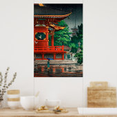 Asakusa Kannondo Temple van Tsuchiya Koitsu Poster (Keuken)