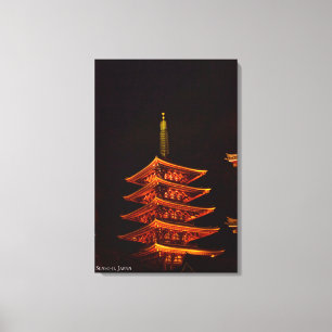 Asakusa Sensoji Tempel Japan Reizen Landschap Canvas Afdruk