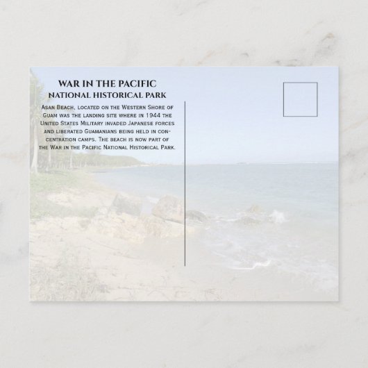 Asan Beach War in Pacific National HP Briefkaart (Achterkant)