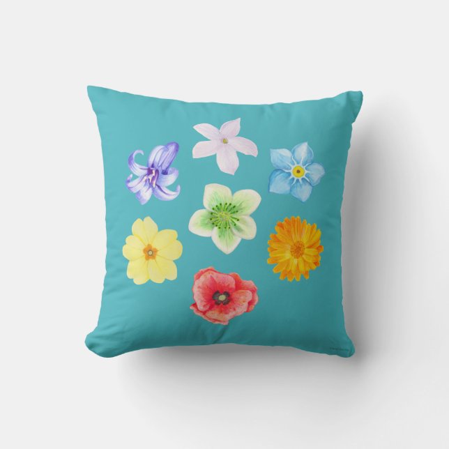 Asana Arts - Seven Flower Chakra & Tulip Cushion Kussen (Voorkant)